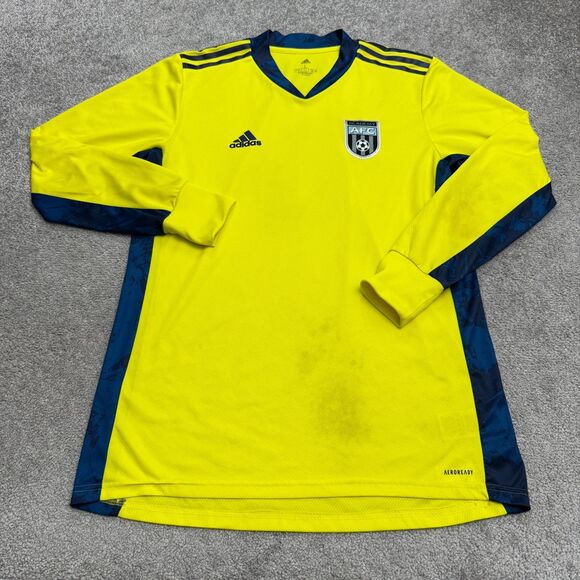 Adidas Aeroready Academia AFC #0 Goalie Soccer Jersey Mens Large Yellow Active - Picture 1 of 16